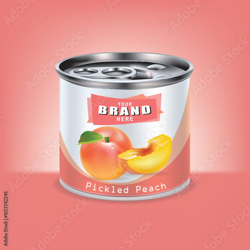 Design of aluminum cans for pickled peach.