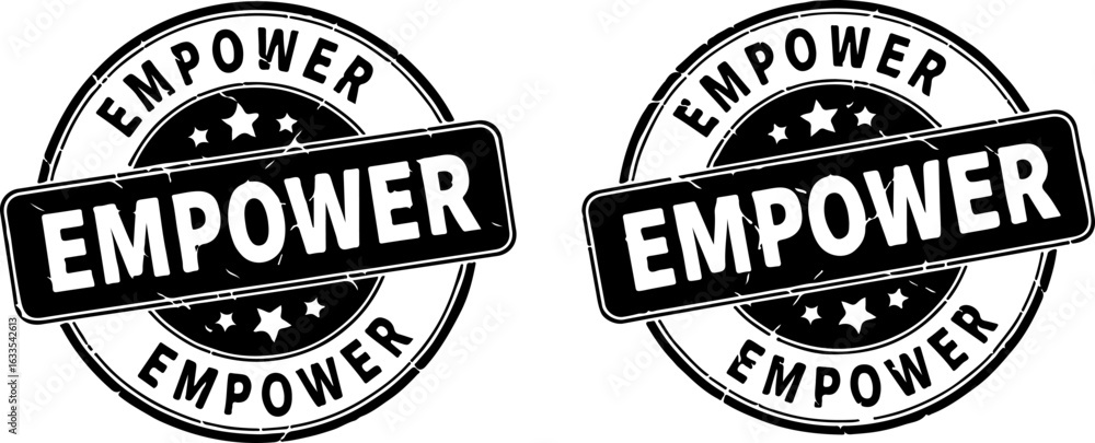 Obraz premium Set of 2 Empower grunge rubber stamps vector