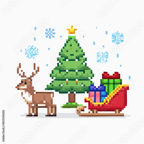 Polished round badge of a wintery Christmas setup, suitable for packaging, newsletters, and promotional posters
