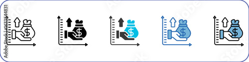 Budget Surplus Icon Pack Multistyle Illustration