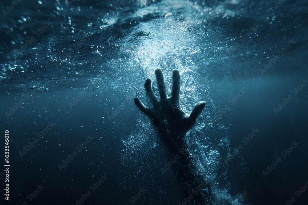 Underwater hand reaching Underwater hand reaching