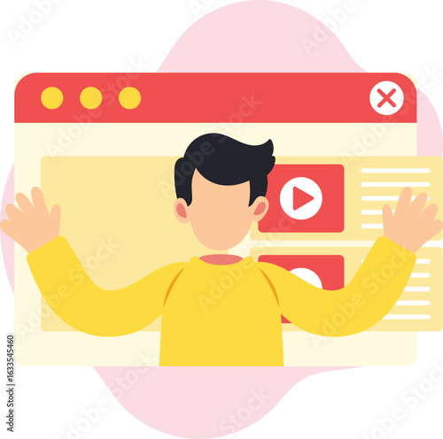 Content creator video interface illustration
