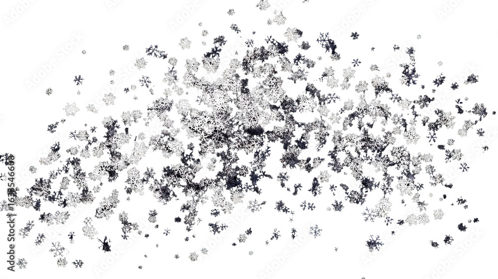 Obraz premium Close-up snowflake crystal isolated on transparent background