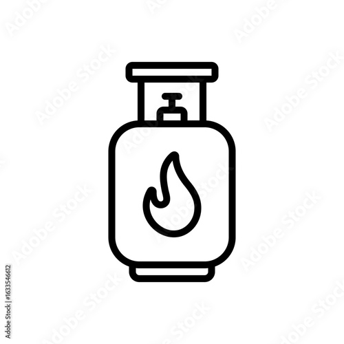 Black line icon for gas