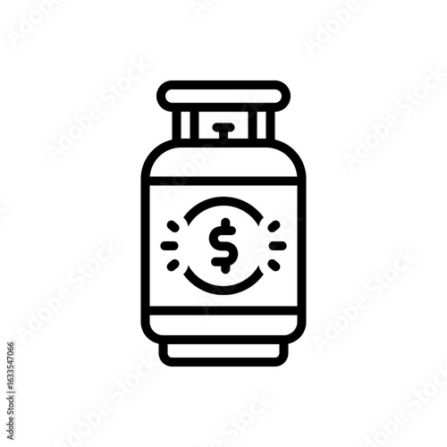 Black line icon for gas price