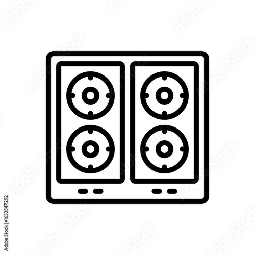 Black line icon for gas stove