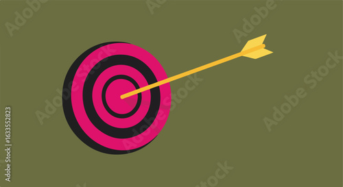 Arrow hits center of pink/black target
