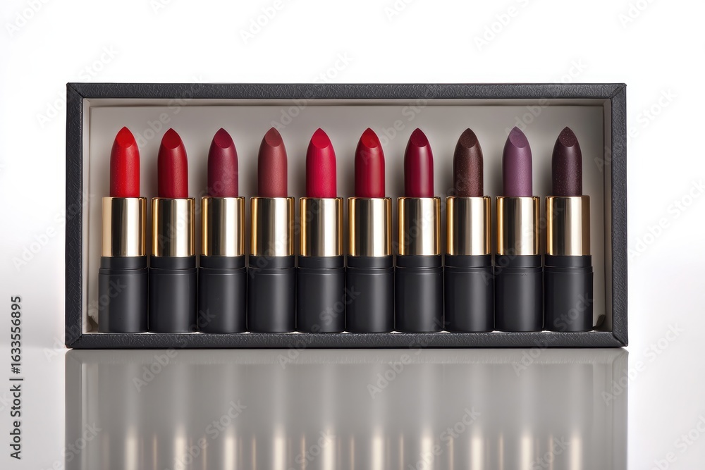 Obraz premium A curated collection of lipstick shades in a gift box