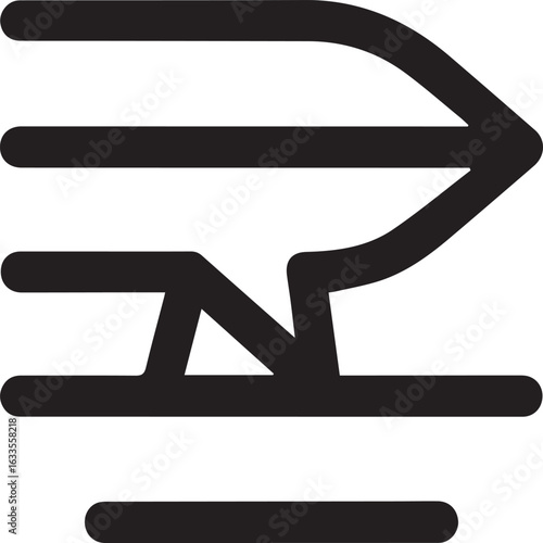 Dynamic abstract shape representing progress and movement, modern design for business and technology concepts, clean and sharp lines creating forward momentum