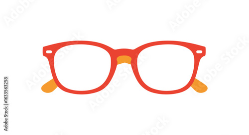 Red and orange glasses on a white background