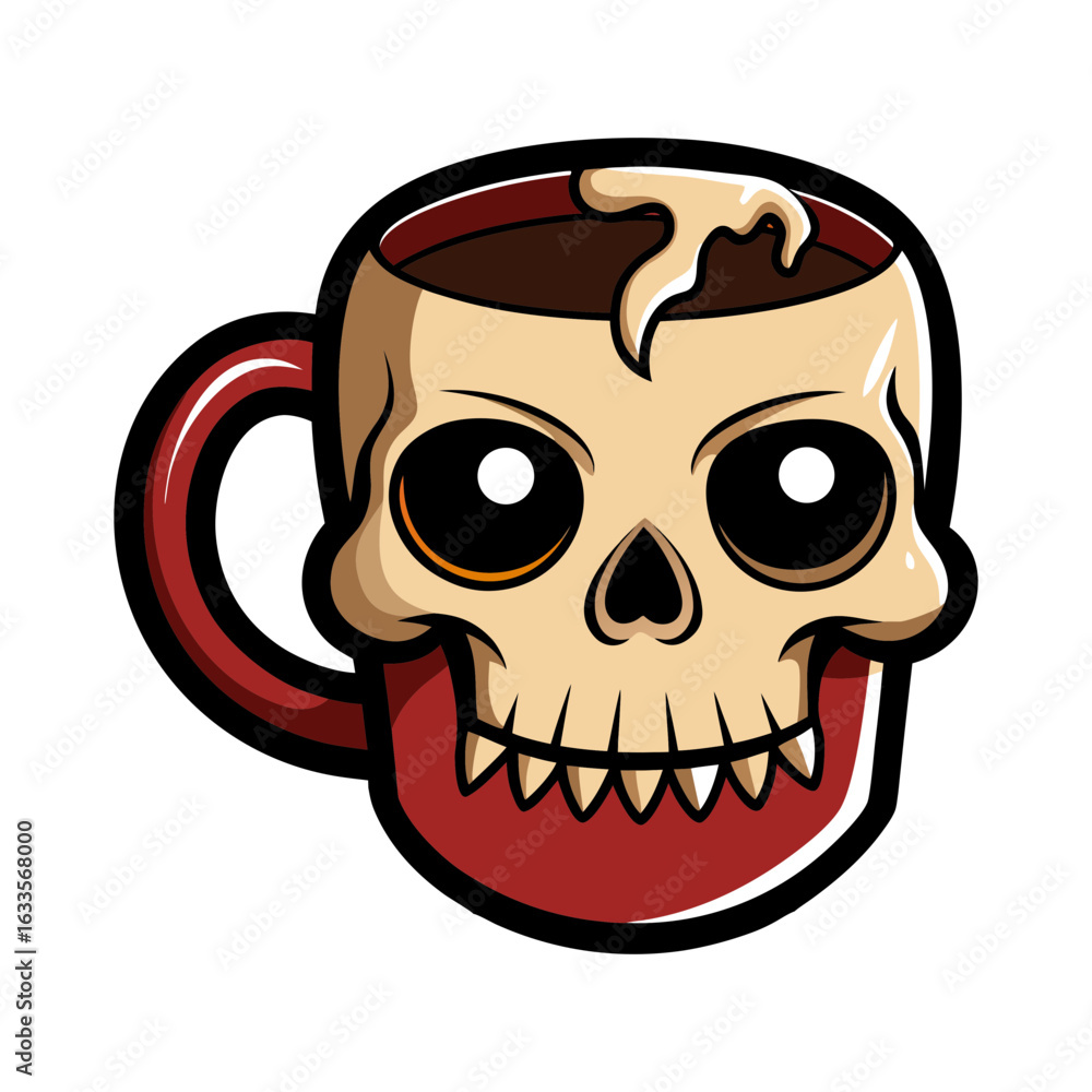 Fototapeta premium Halloween Cups. Flat vector clipart