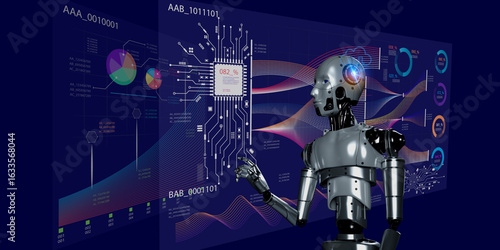 AI technology processing uses mobile or computer code algorithms to develop business industries.
