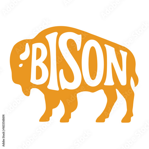 Stylized bison silhouette with the word 'BISON' in bold letters  