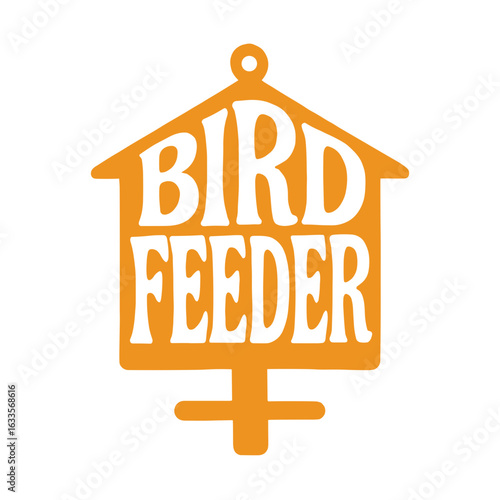 Bird feeder in orange silhouette design for outdoor decor  