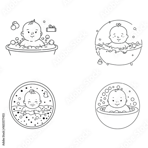 Baby in a Heart-shaped Bath for Cute Family Moments and Newborn Care