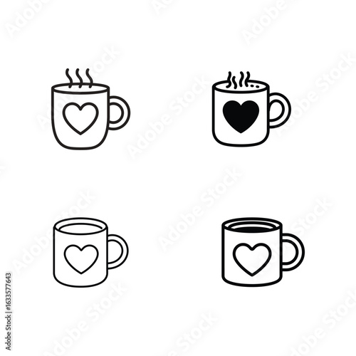 Love Mugs with Heart Design for Cozy Couples and Romantic Coffee Moments