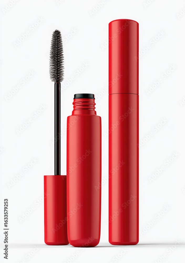 Obraz premium Red mascara container and wand
