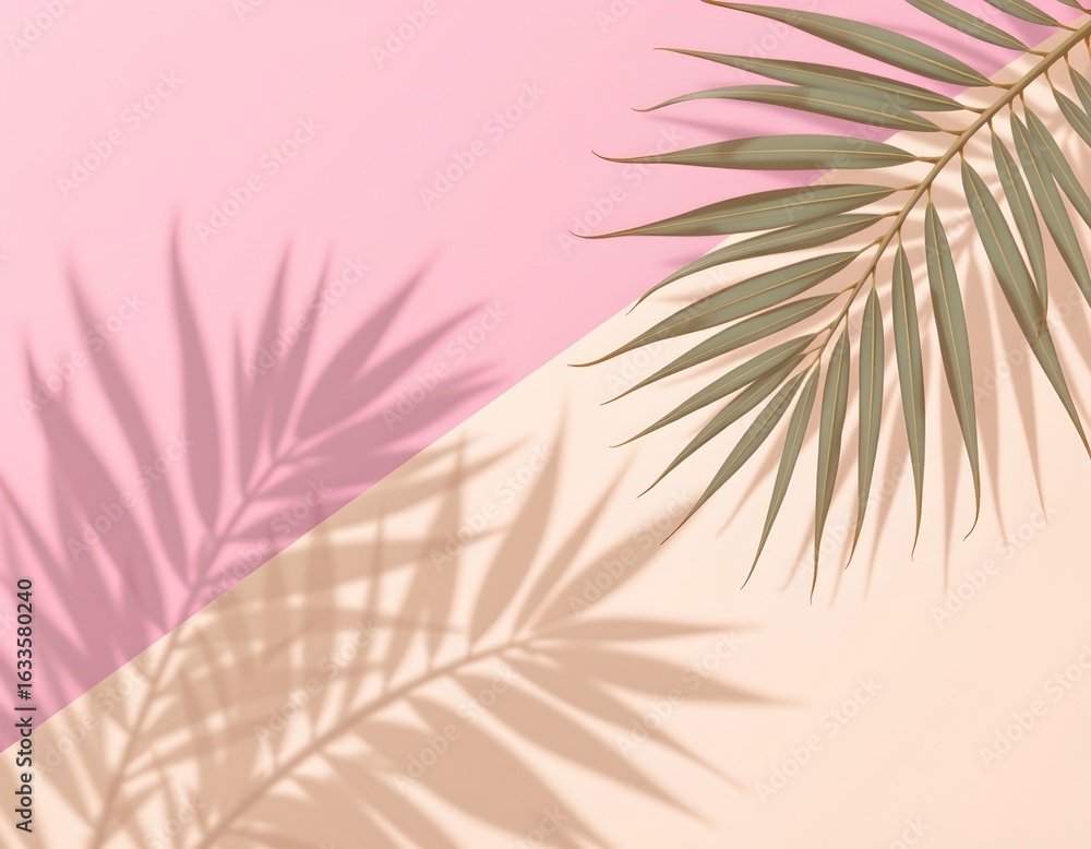 Obraz premium Tropical Palm Leaves Gradient Background
