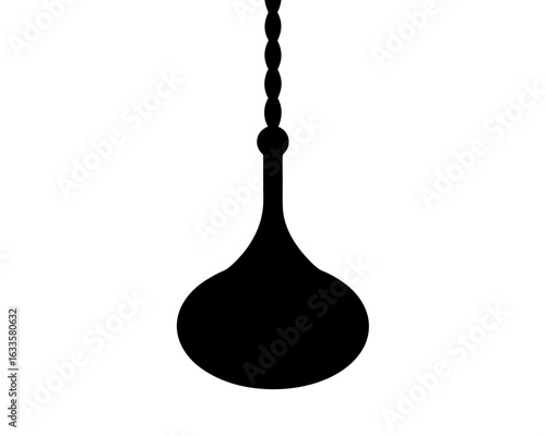 Stylized Black Silhouette of a Hookah or Shisha Smoke Device