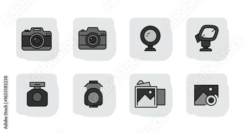 Photography and image editing tools icons