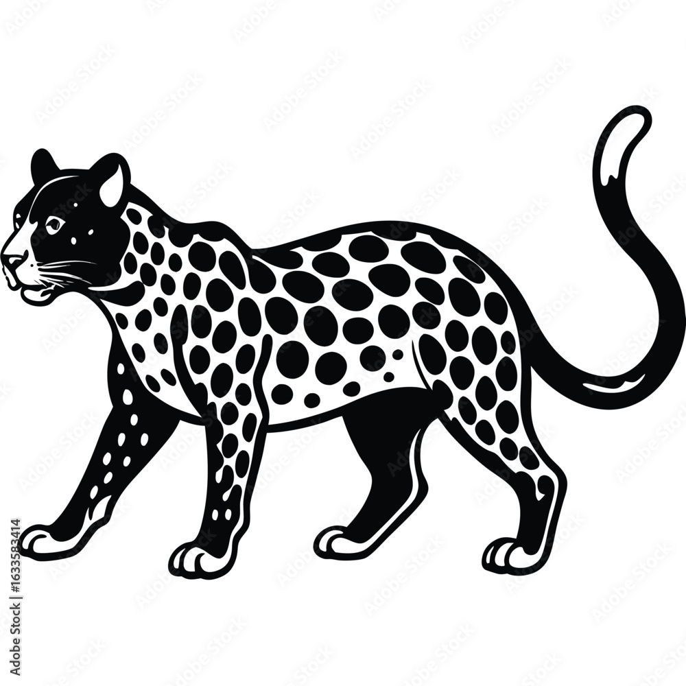 Fototapeta premium Black and White Spotted Leopard