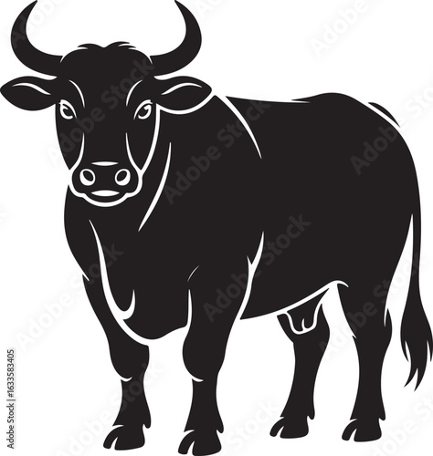 Cow Silhouette Vector | Farm Animal Clipart  Dairy Cow Silhouette | Rustic Farm Design  Standing Cow Silhouette | Livestock Animal Art