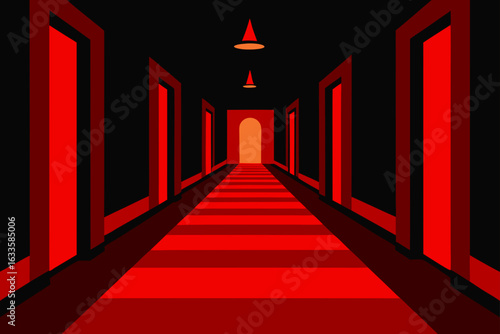 Shining Inspired Creepy Hotel Hallway