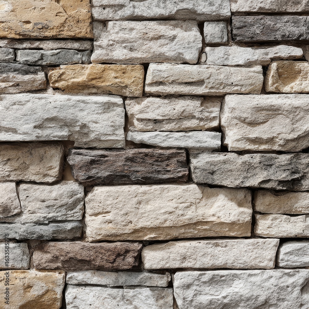 A close-up of a weathered stone wall, perfect for texture and background. Each stone has its own unique color and shape, creating a rugged and natural aesthetic A close-up of a weathered stone wall, perfect for texture and background. Each stone has its own unique color and shape, creating a rugged and natural aesthetic