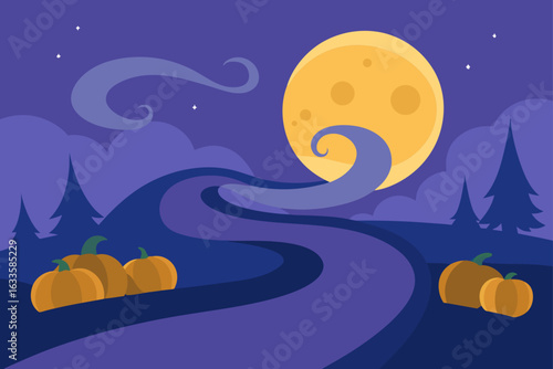 Long Moon Shadows on Pumpkin Patch