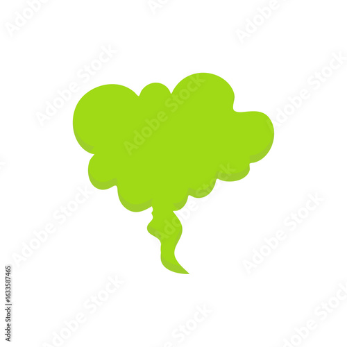 Bad smelling green smoke cloud vector illustration 