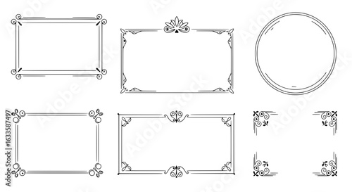 Elegant Frame Collection: A refined compilation of various delicate frames, meticulously crafted with intricate detailing and offering a sophisticated visual appeal. 