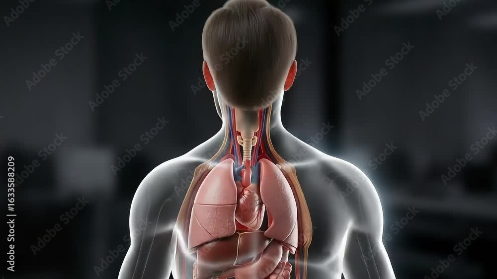 Human Anatomy 3D Animation Displaying Internal Organs and Body Systems ...