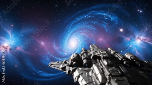 Wallpaper Mural Spiral Galaxy Expanding in Deep Space with Bright Stars and Nebulae Aerial View Torontodigital.ca