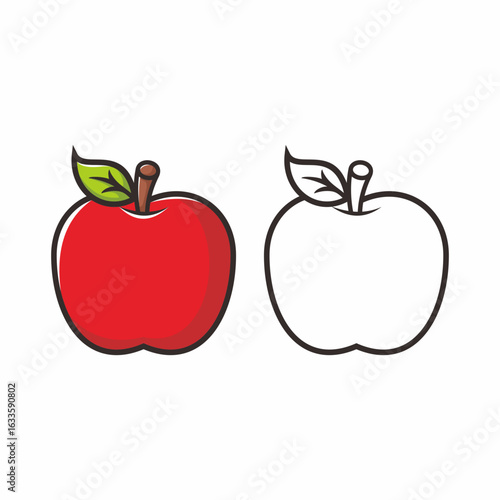 apple hand drawn outline doodle 