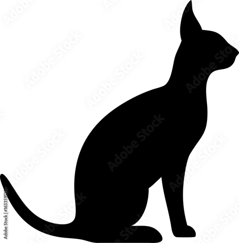 Elegant abyssinian cat silhouette icon for design projects