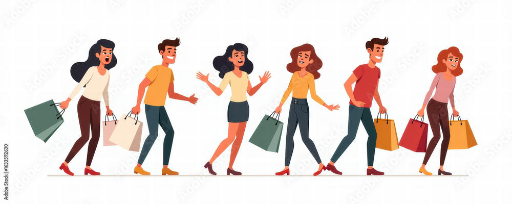 custom made wallpaper toronto digitalHappy shoppers with bags