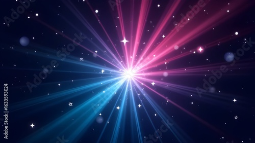 “Neon Starburst Over Cosmic Gradient – Futuristic Space Background”