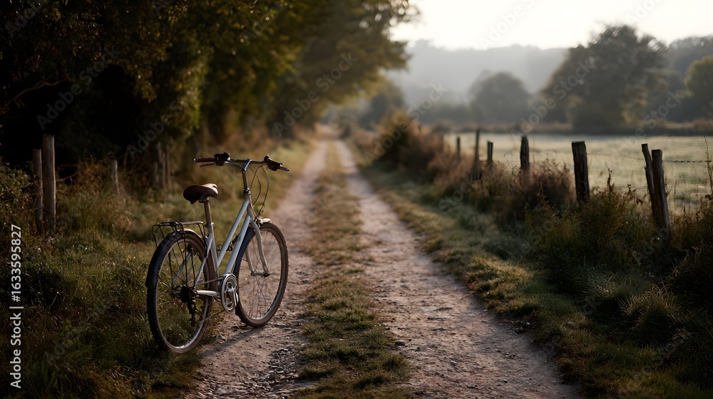Fototapeta premium Bicycle ride through scenic countryside road