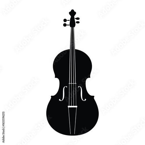 violin isolated on black
