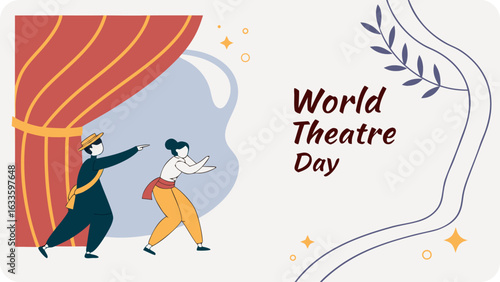 Celebrate world theatre day with captivating stage performances and artistic expression isolated on white background