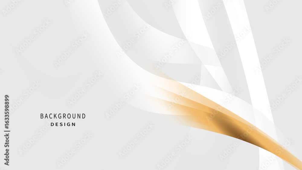 Obraz premium Abstract gold wave lines on white background with luxury shapes