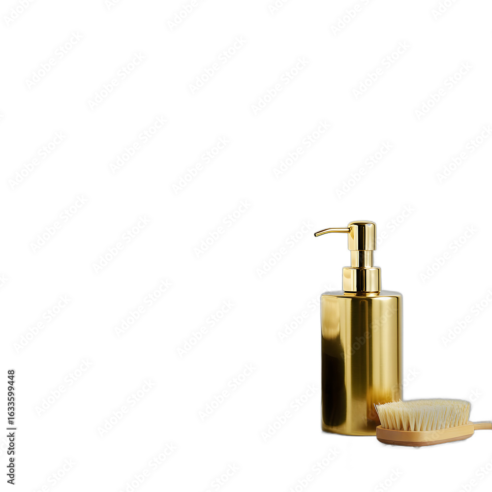 Fototapeta premium Bathroom accessories and towel isolated on transparent background 