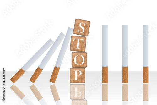 Nicotine Dependence, STOP SMOKING! concept illustration