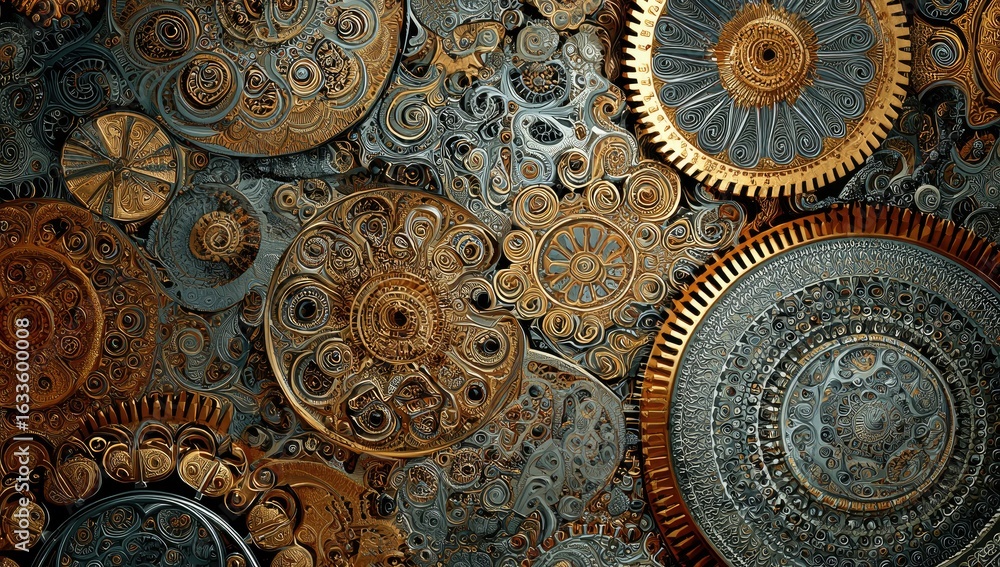 Obraz premium Intricate gears and ornate circles
