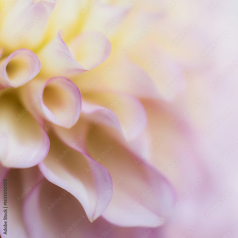 Obraz premium Delicate dahlia flower displays soft shades of pink, purple, and yellow colors