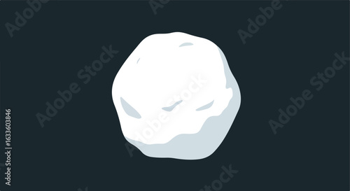Stylized white blob with subtle shading on dark background
