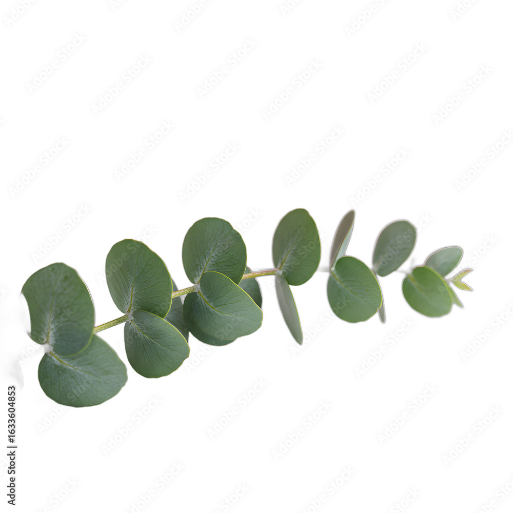 Obraz premium branch with green leaves isolated on transparent background