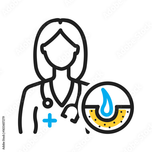 Vector multi color icon for Dermatologist