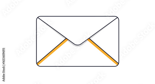 White envelope with orange stripe detail and dark outline