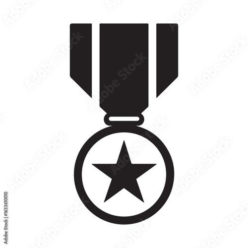 Veteran Star Medal Line Art Illustration

